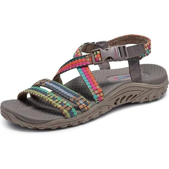 Skechers Reggae Sew Me Sandals Womens Boho Comfort Adjustable Strap Shoes - Picture 7 of 7